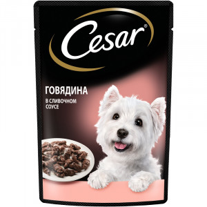 ПР0053685 Корм для собак Говядина в сливочном соусе пауч 85г Cesar