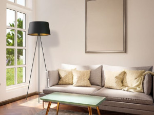 Напольная лампа из ткани и стали