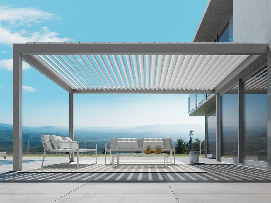 Биоклиматическая пергола из алюминия с регулируемыми ламелями и освещением Saxun P-190 ARCH-00093715 - Вид №1