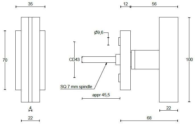 Formani Оконная ручка из нержавеющей стали и дерева Two Pbt22-dk - Вид №2