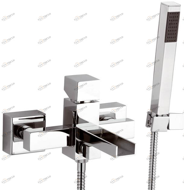 Rubinetterie Mariani Смеситель для ванны настенный водопад с ручным душем River 230-ri