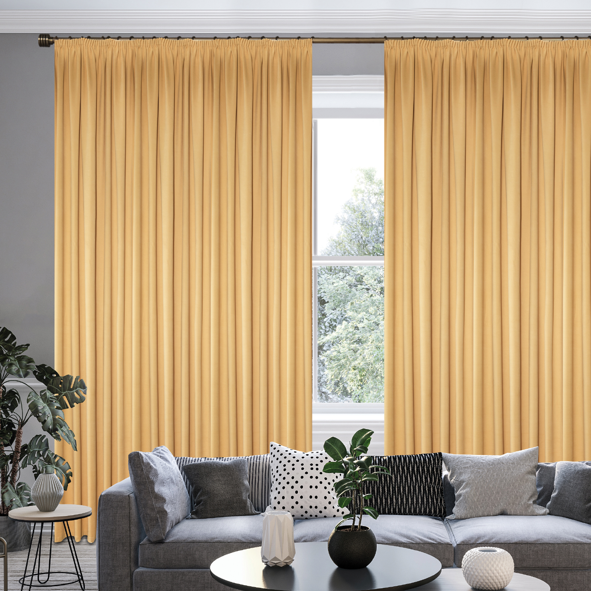 GARDEN Велюровая ткань для штор золотистого цвета 300 см 89177057 STLM-0079541 - Вид №3