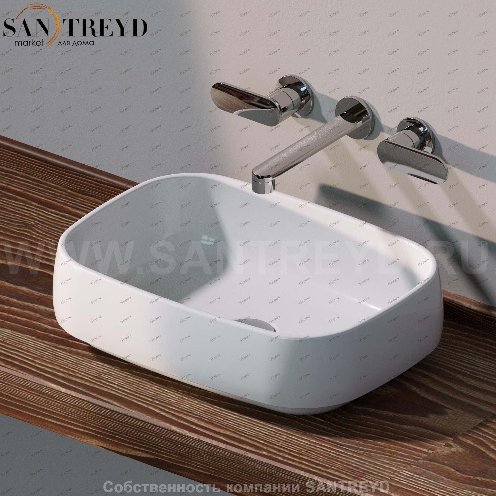 FG50A9016 Накладная раковина на столешницу  прямоугольная Ceramica Flaminia Flag