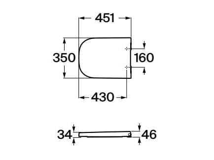 Пластиковое сиденье для унитаза Roca SQUARE 801470..B / 801730..B ARCH-00123388 - Вид №2