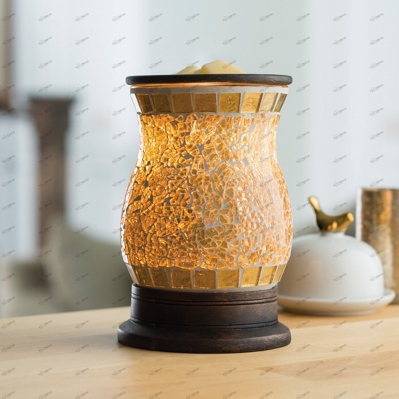 Аромасветильник настольный "Позолоченное стекло" CANDLE WARMERS  268174 Золото 