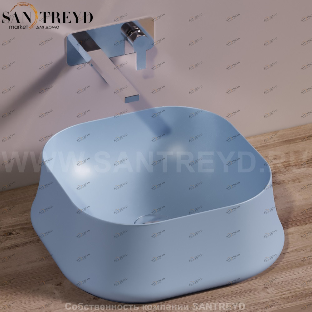 SH06PERVINCAMATT Накладная раковина на столешницу  квадратная Simas Sharp