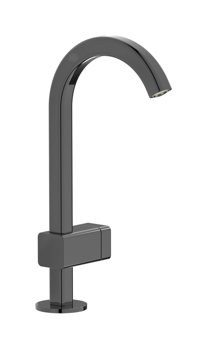 Монорычажный прогрессивный смеситель на раковину в комплекте с донным клапаном. WE ARE IB eo200cf_1 Black Chrome Elio