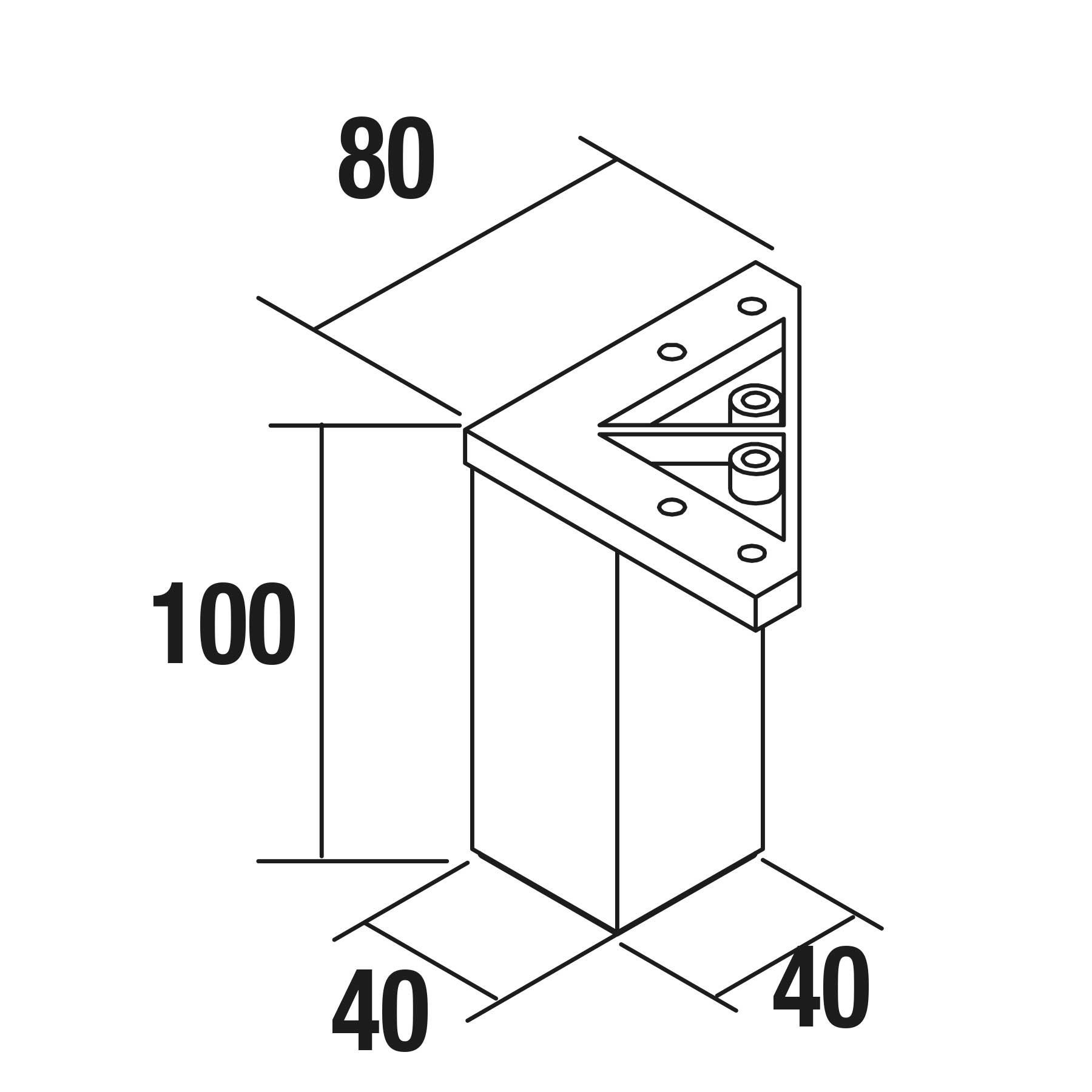 83817 SALGAR Комплект из 4 ножек БЕЛЫЙ Высота 100 мм  - Вид №1