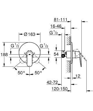 Однорычажный смеситель для душа Grohe Eurosmart Cosmopolitan ARCH-00032173 - Вид №2