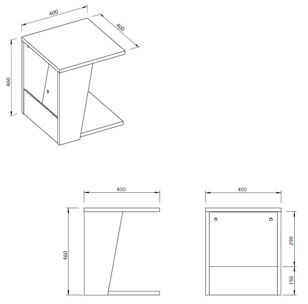 Низкий деревянный журнальный столик с отсеком для хранения TemaHome Albi ARCH-00130644 - Вид №4