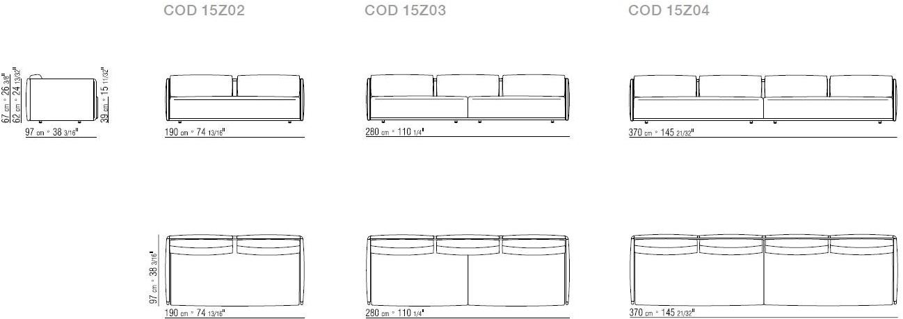 Flexform 3-х местный тканевый диван со съемным чехлом Edmond sun-id-1482513 - Вид №3