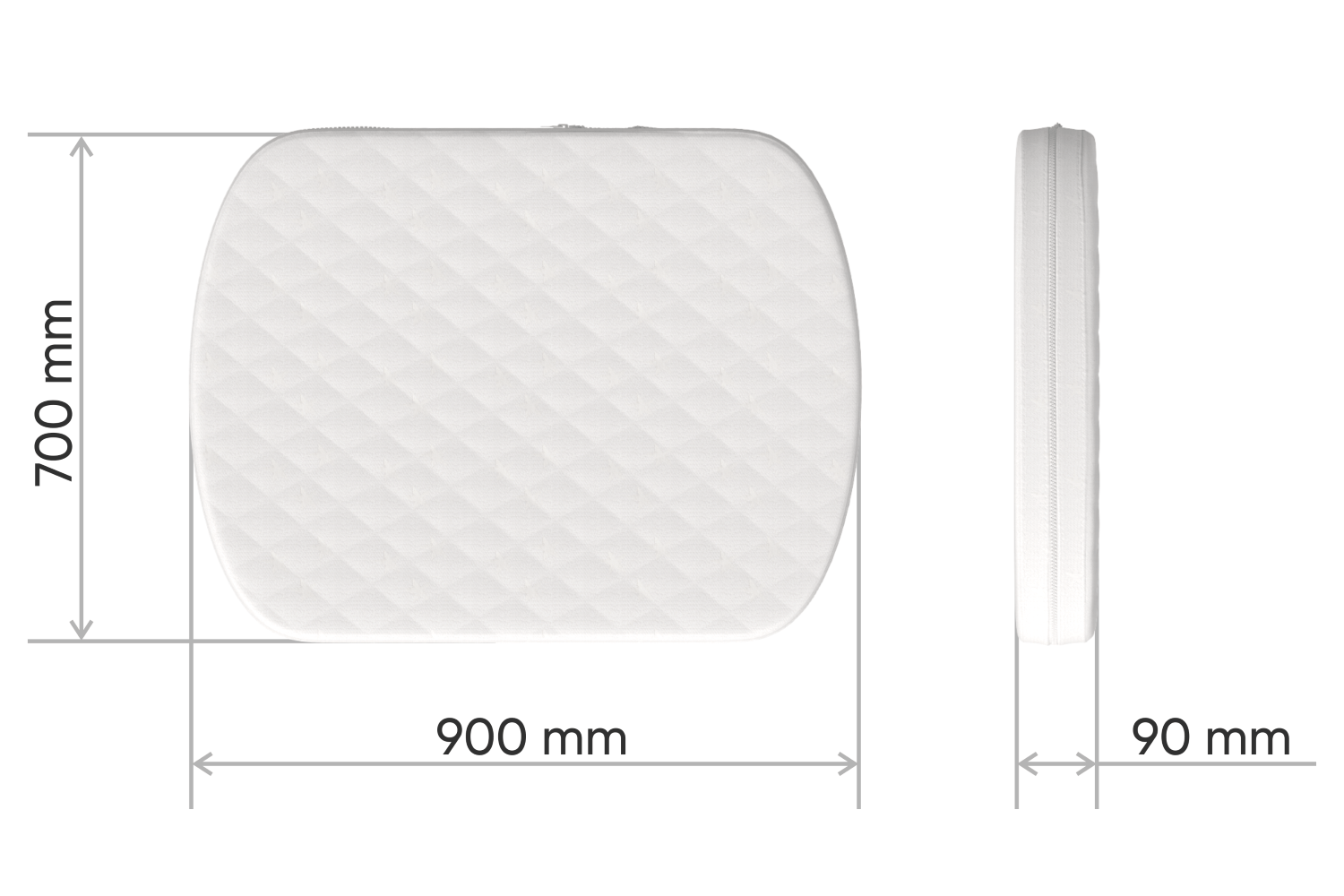 Матрас для люльки 70х90х9 см Elegance кокос/форплит/латекс ELLIPSE ELLIPSE ELEGANCE 00-3951323 Белый Santreyd  - Вид №2