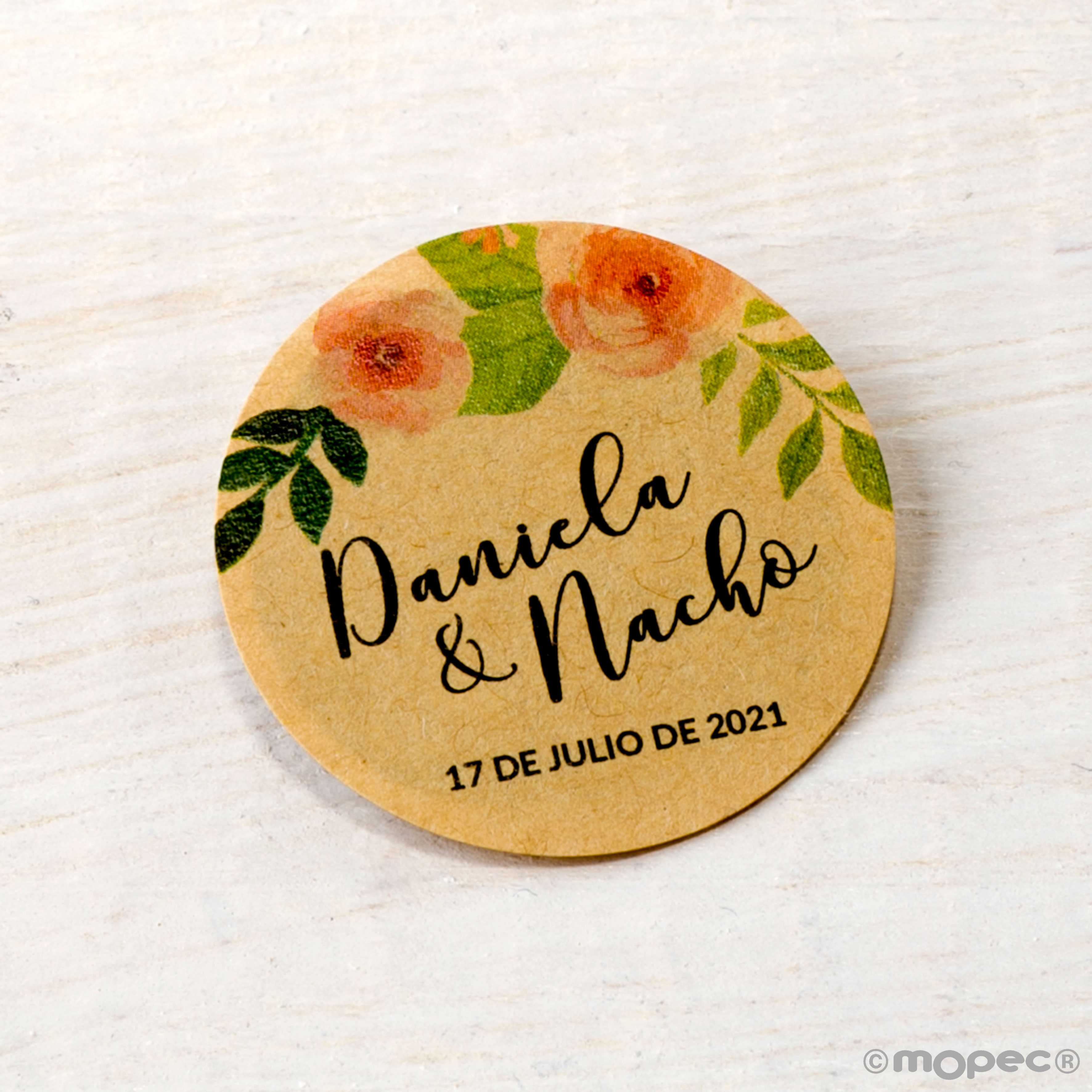 X442 PERS. 60 Индивидуальные крафт-стикеры «розовые цветы» Dekoraniaevents Bodas 