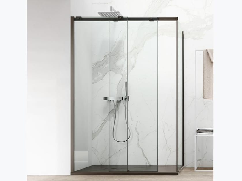 Угловая прямоугольная душевая кабина с раздвижной дверью ARCOM S8 ARCH-00009552