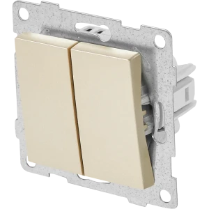 Выключатель встраиваемый Gusi Electric 2 клавиши цвет шампань