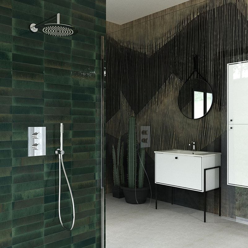 Хромированная металлическая душевая головка и ручной душ Ercos ROUND ARCH-00004203 - Вид №1