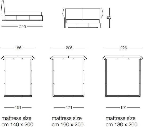 Frigerio Salotti Двуспальная кровать из кожи с мягким изголовьем sun-id-1482628 - Вид №3