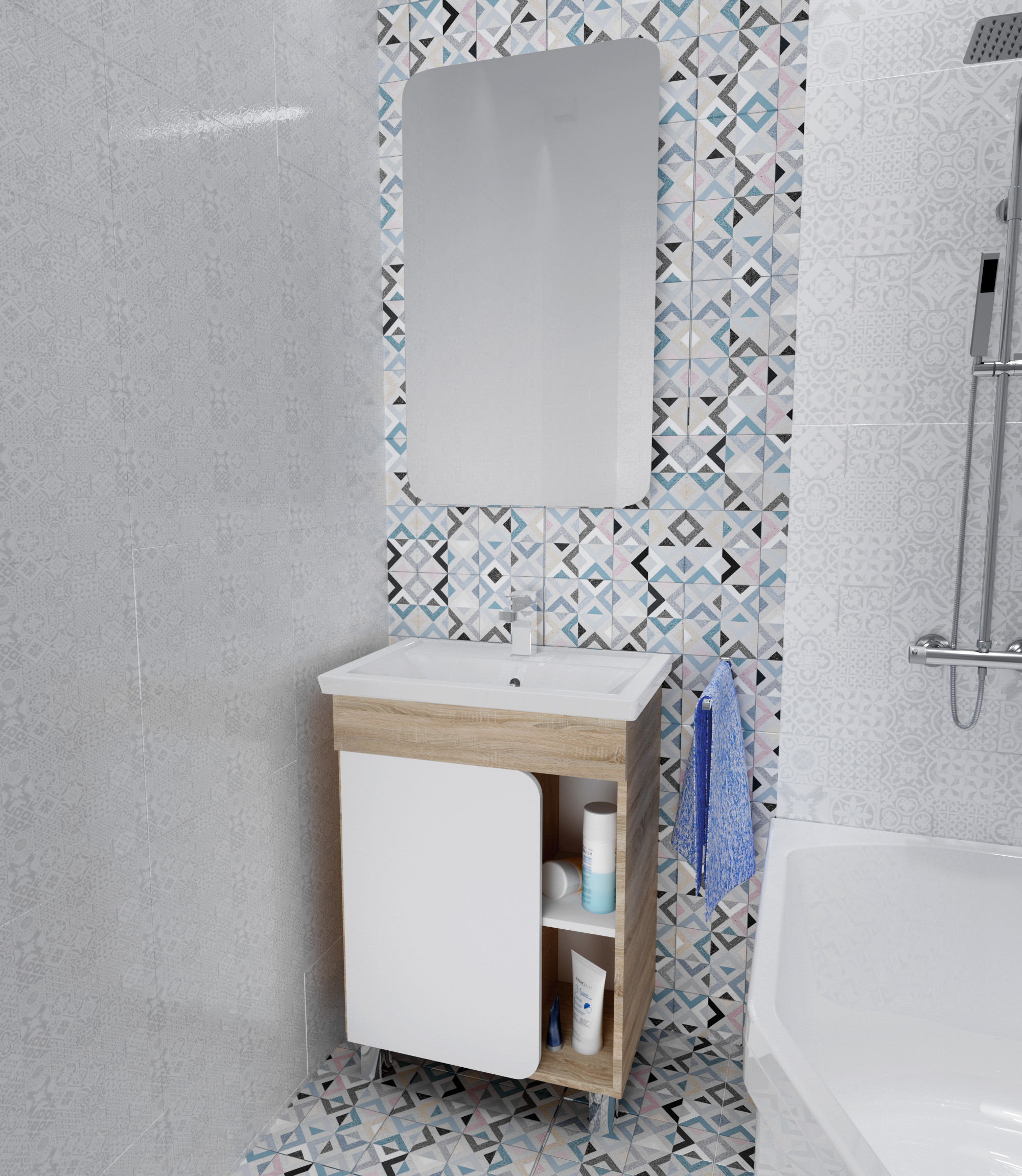 У76063 Тумба Nuvo 70Н 1д. Дуб Сонома 1 Marka NUVO  - Вид №2