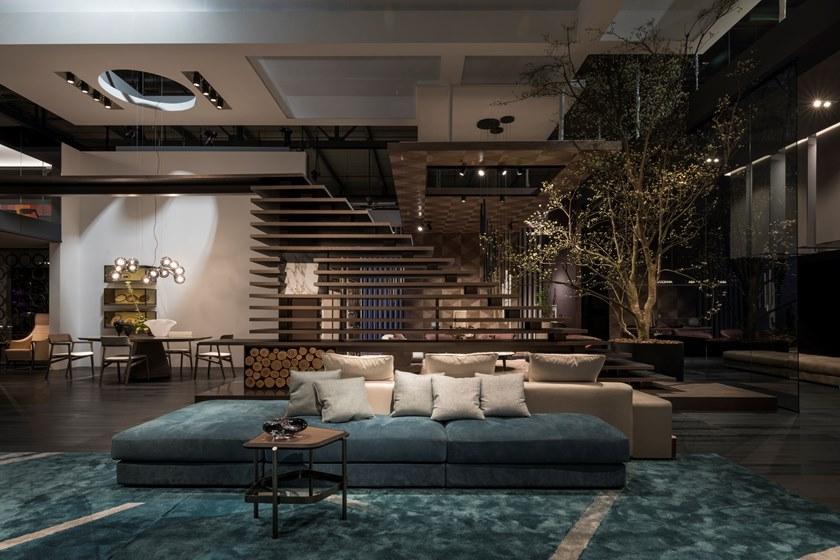 Giorgetti Модульный тканевый диван с полкой для журналов Skyline sun-id-1431378 - Вид №1