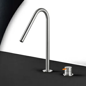 Смеситель для раковины сталь матовая с оранжевой ручкой Toki Radomonte TKI31SCIL24