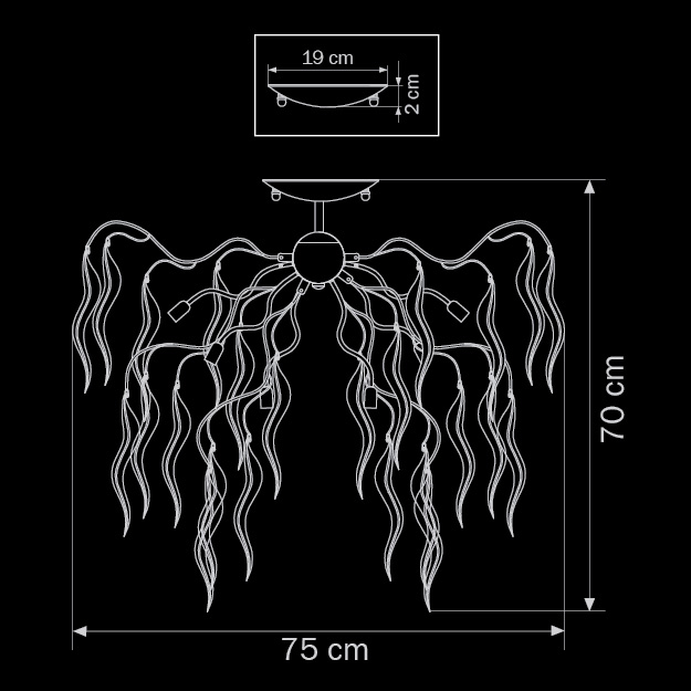 Потолочная люстра Lightstar Mocco 792124 LIGHTSTAR ДИЗАЙНЕРСКИЕ, MOCCO 058256 Хром  - Вид №1