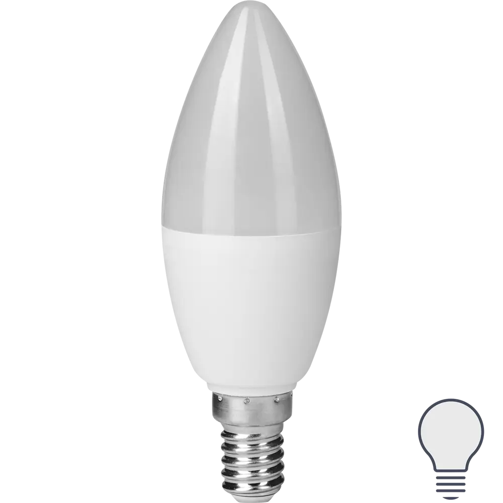 Лампа светодиодная Osram E14 220-240 В 6.5 Вт свеча матовая 550 лм нейтральный белый свет 85095308 STLM-2052072 