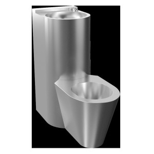 94383 Пьезo антивандальный комплект унитаза с умывальником, напольный унитаз, 24 В пoст. SANELA