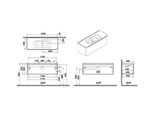 Подвесной шкаф для умывальника со встроенной раковиной VitrA Bathrooms Integra Round ARCH-00114704 - Вид №9