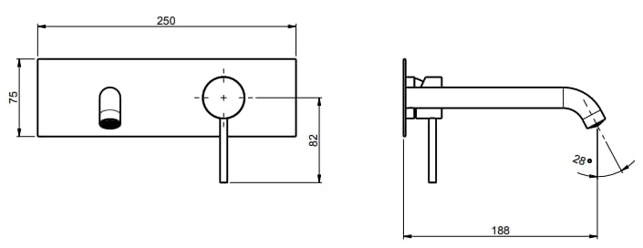 Настенный смеситель для раковины с 2 отверстиями из нержавеющей стали без слива Rubinetterie Frattini Pepe XL 316 ARCH-00004390 - Вид №6