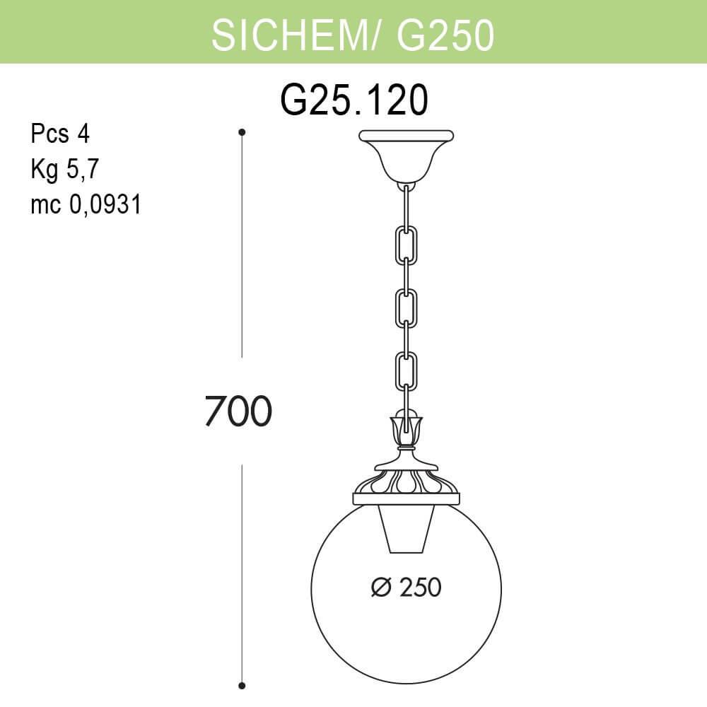 Уличный подвесной светильник Fumagalli Sichem/G250 G25.120.000.WYE27 FUMAGALLI SICHEM, G250 273211 Белый  - Вид №1