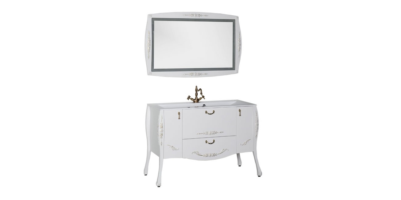 Комплект мебели Aquanet Виктория 120 белый/золото 00184413 - Вид №5