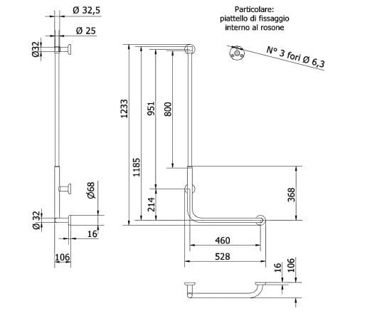 Стальная угловая ручка для ванной комнаты с ручным душем Thermomat окрашенная ARCH-00049854 - Вид №2