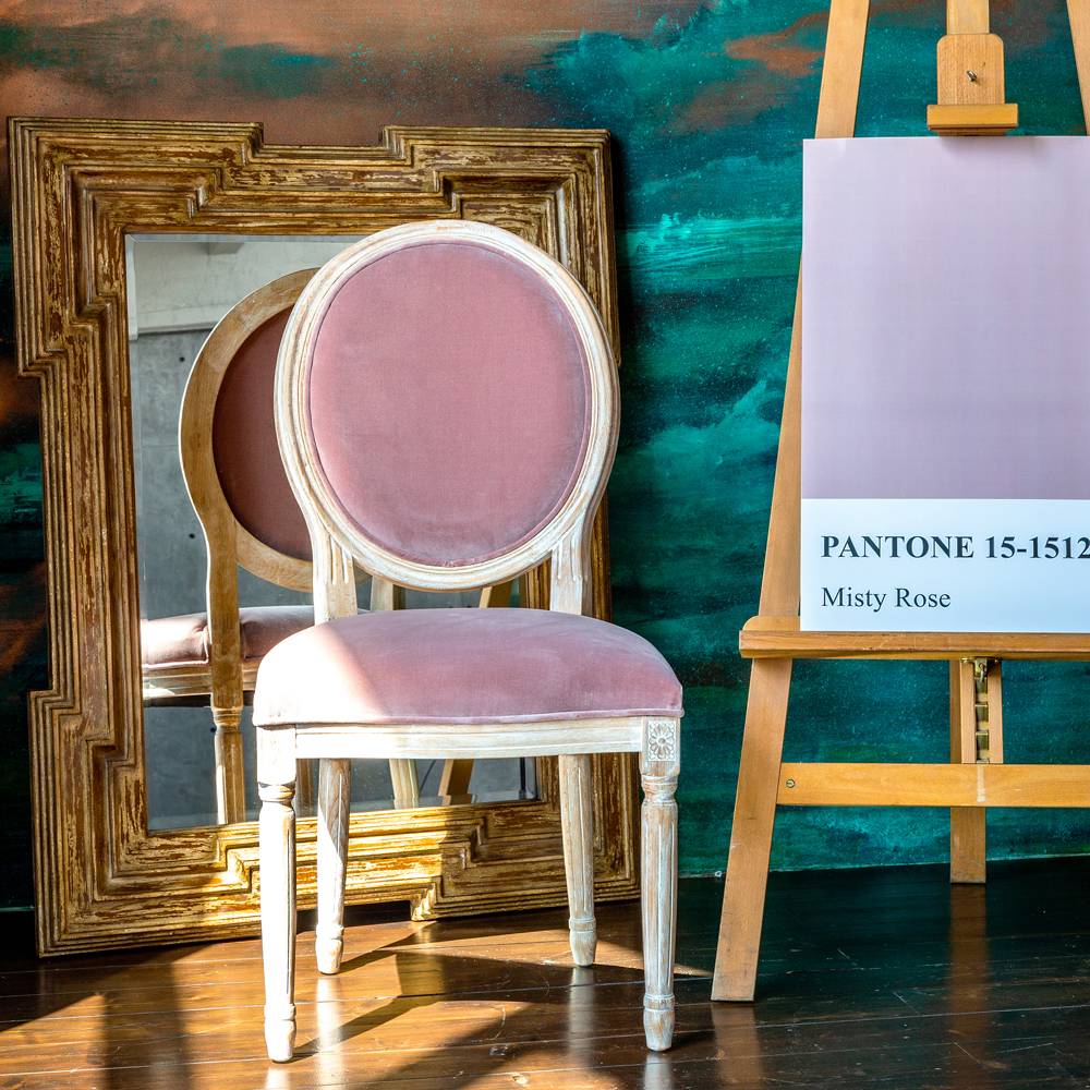 3113001 Стул «Луи / Пудровый розовый» (бархат, белый жемчуг) Object Desire  - Вид №3