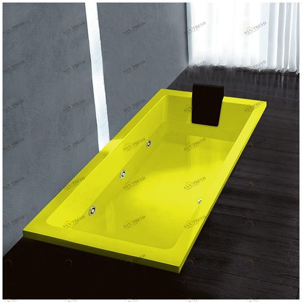 Ванна Gruppo treesse Quadra 170 V0727-DX-ZZ жёлтая с золотой фурнитурой гидромассажем прямоугольная встроенная правая STDV0727DXZZ