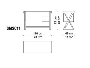 Стол из массива дерева с ящиками