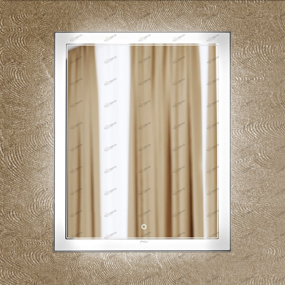 Зеркало настенное с подсветкой 60х80 см белое Bella Lux ALAVANN BELLA LUX 303910 Белый;зеркальный 