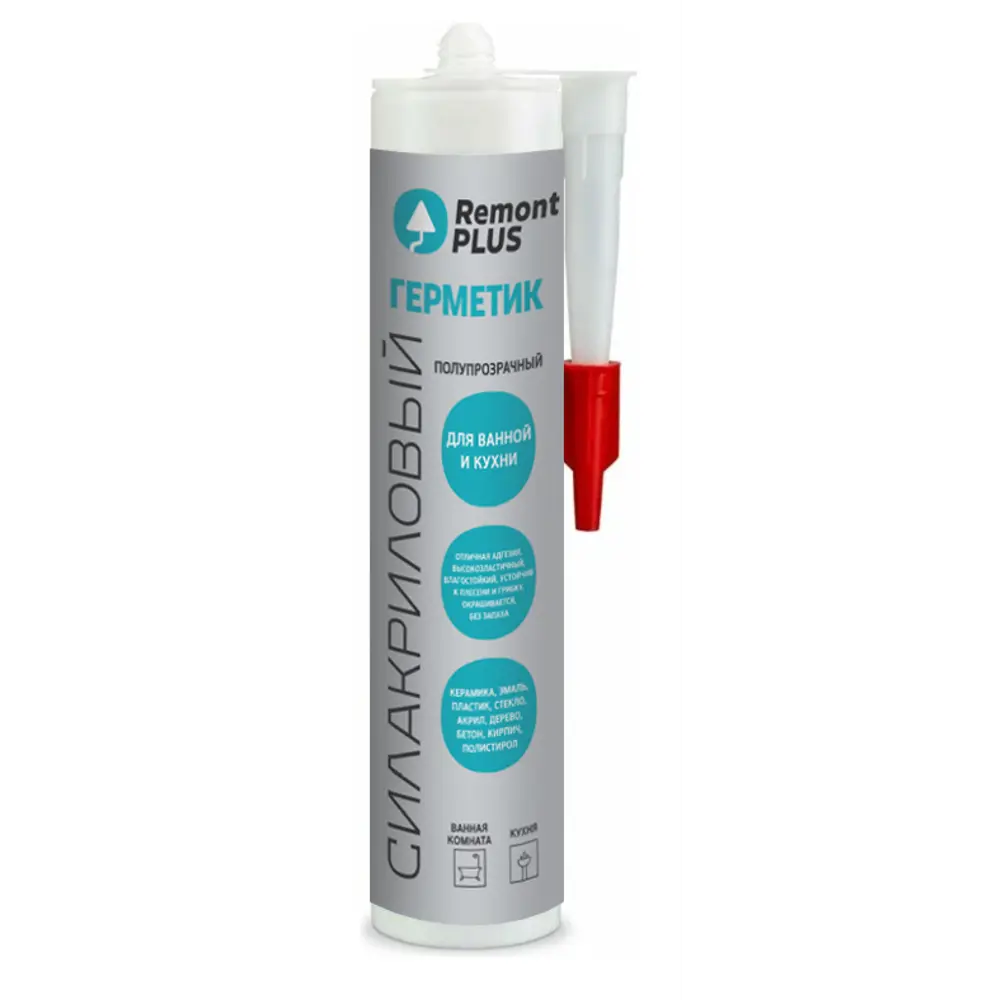 Герметик силакриловый REMONT PLUS для влажных помещений 290 мл 87978072 STLM-0856460