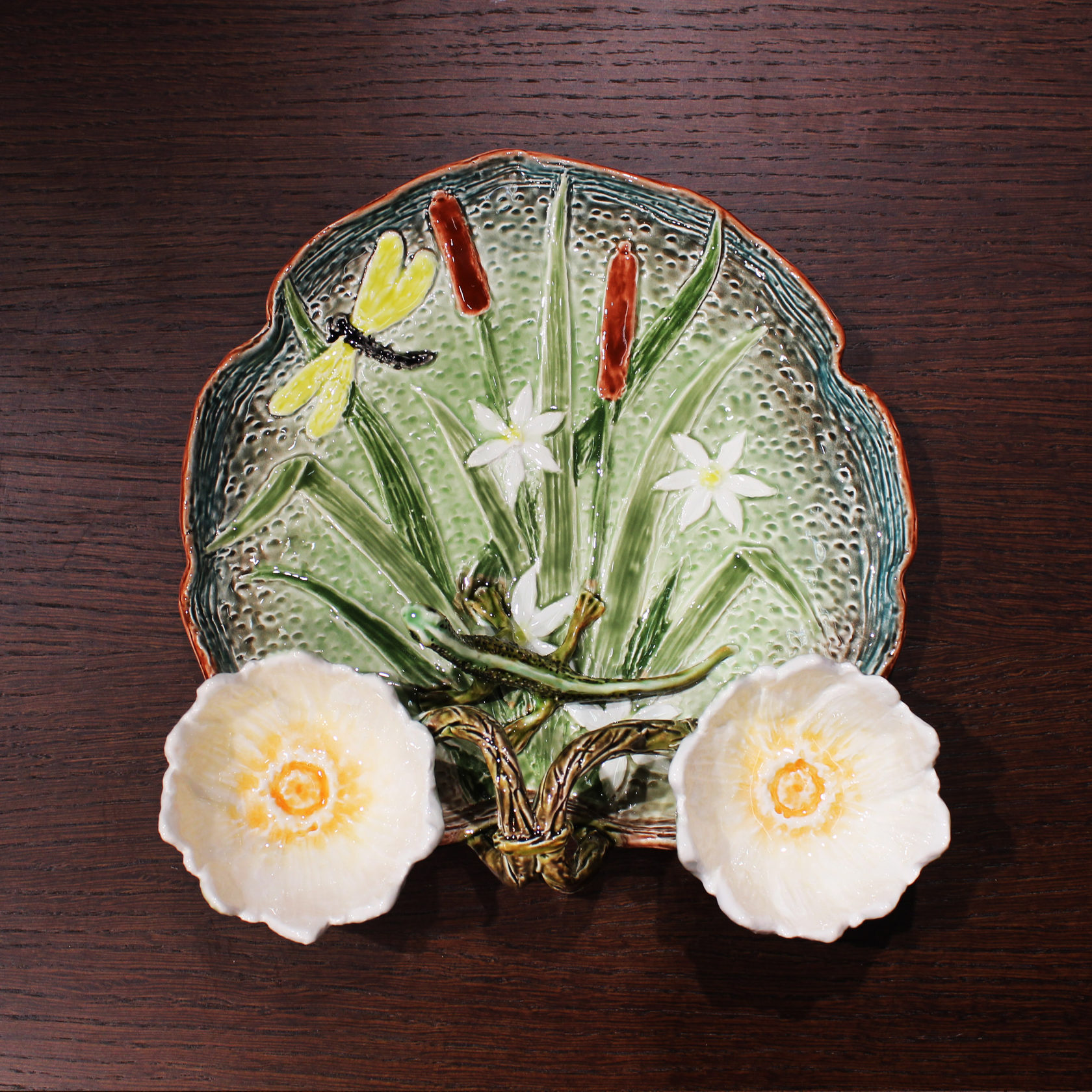 Блюдо для закусок (с двумя кувшинками) Голубой PROVANSFAIENCE sun-id-994603 - Вид №10