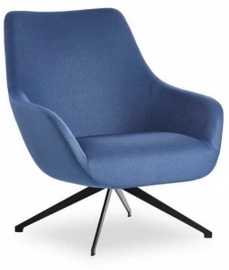 B&T Design Кресло на козелке в коже с подлокотниками Lamy