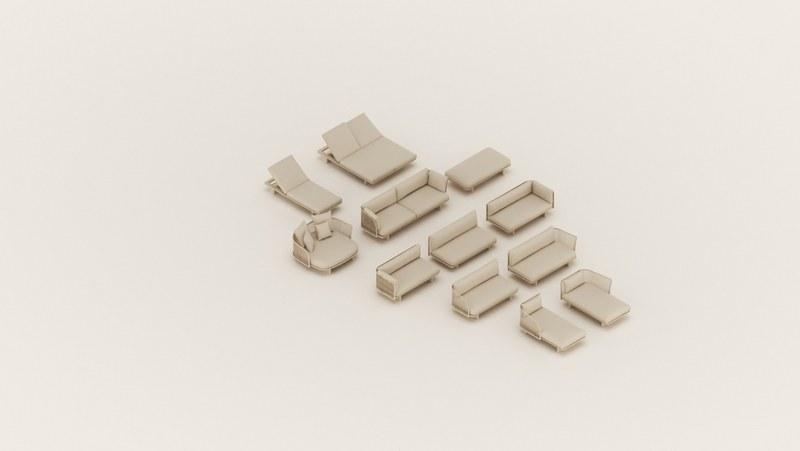 Kettal Садовый диван из модульной ткани Mesh #17525 - Вид №3