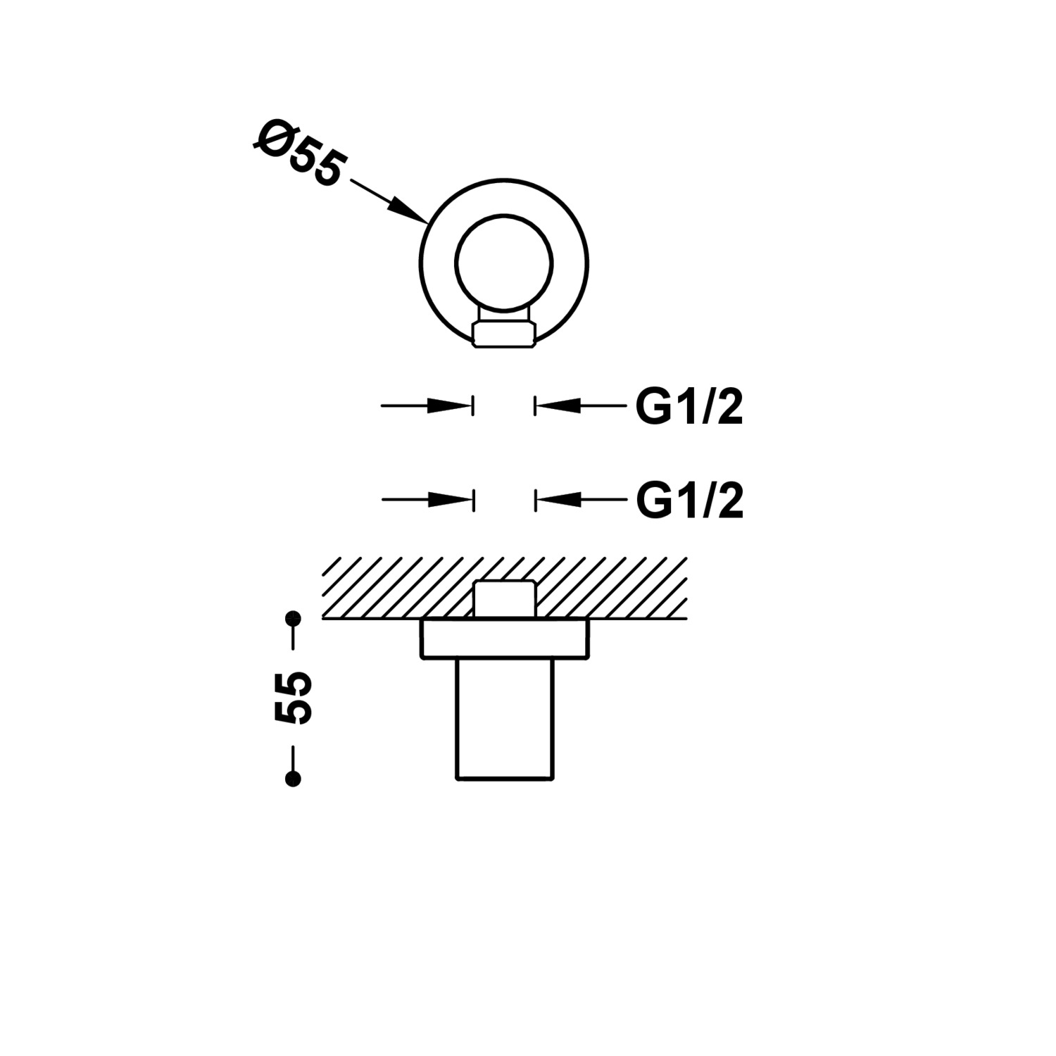 Колено с настенным соединением для шланга-20518301NM TRES RICAMBI - Вид №1