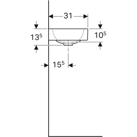 124153000 Раковина Geberit iCon с полочкой Geberit  - Вид №4