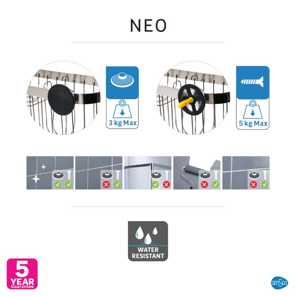 82667511 Полка с мыльницей на присосках цвет хром Neo STLM-0033378 SENSEA  - Вид №3