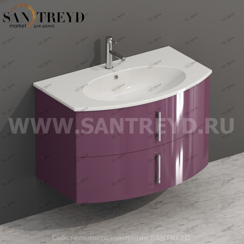 MDMC80Y082 Тумба с двумя ящиками 78 см фиолетовая Globo 4ALL Италия Ceramica Globo