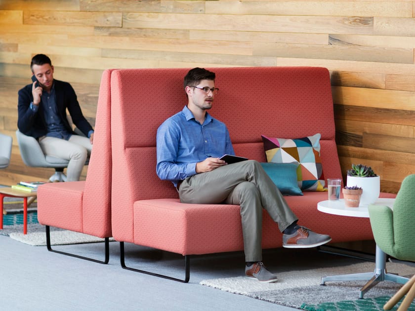 2-местный модульный тканевый диван с высокой спинкой Haworth Riverbend ARCH-00100466