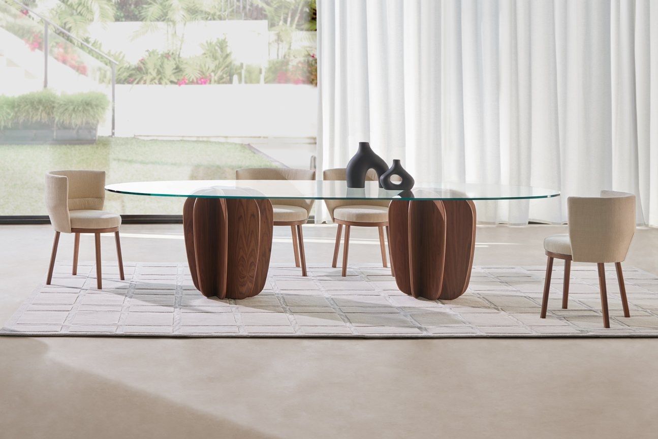 Овальный обеденный стол из дерева и стекла Punt Coral ARCH-00118006 - Вид №3