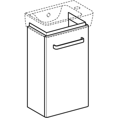 501.924.42.1 Шкафчик для раковины Geberit Renova Compact, с одной дверью, с укороченным вылетом Geberit  - Вид №1