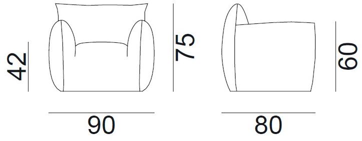Gervasoni Кресло из ткани со съемным чехлом с подлокотниками Nuvola sun-id-1451243 - Вид №6
