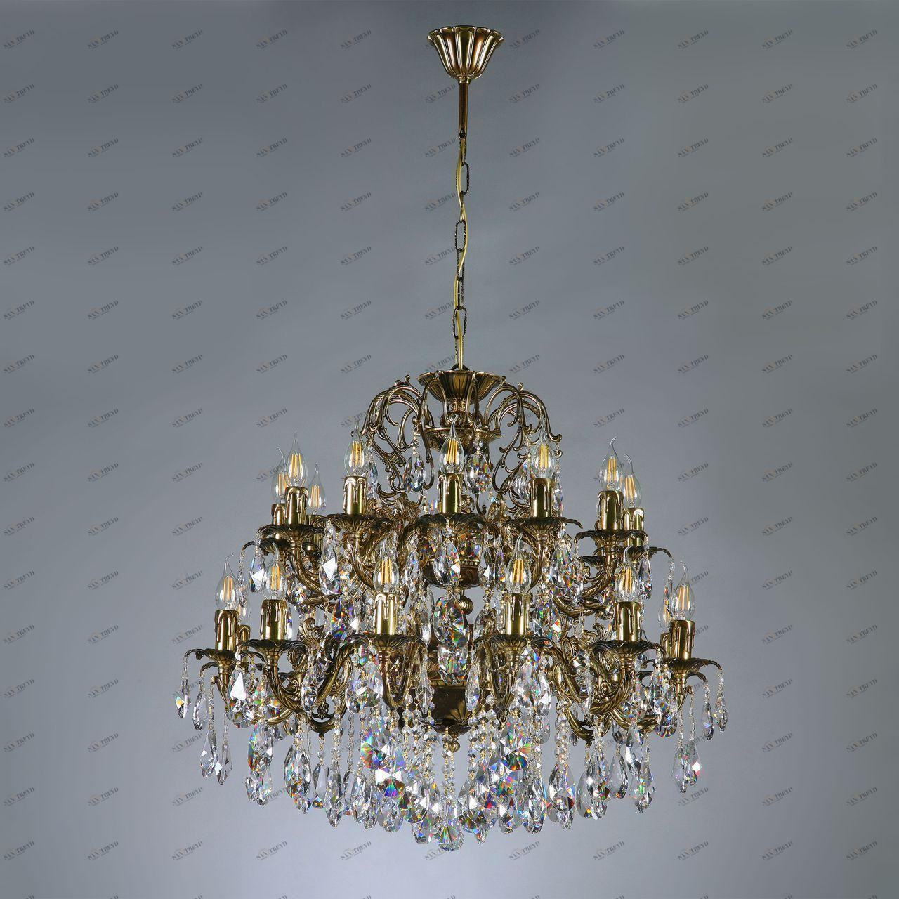 Подвесная люстра Ambiente Granada 2118/12+12 PB Tear Drop бронза AMBIENTE ДИЗАЙНЕРСКИЕ, GRANADA 188271 Бронза 