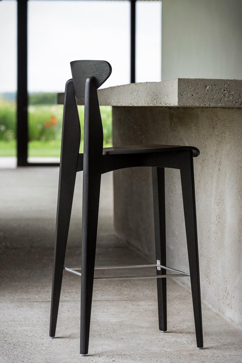 Wildspirit Высокий деревянный табурет со спинкой Ink sun-id-1463914 - Вид №3